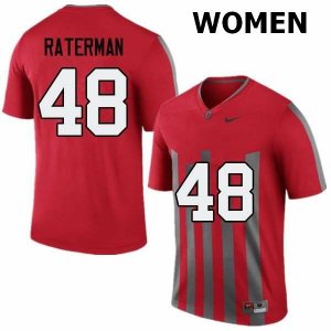 Women's Ohio State Buckeyes #48 Clay Raterman Throwback Nike NCAA College Football Jersey New Arrival JZB7844LO